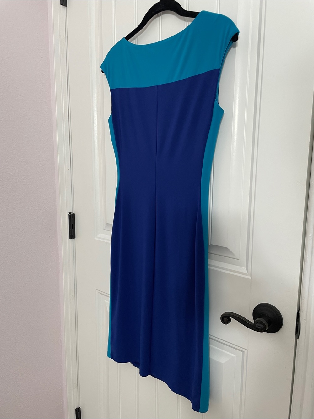 Chaps Blue & Turquoise Color Block Ruched Sheath Dress XS - Picture 7 of 17